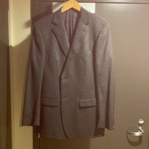 Zegna men’s dark grey angora and wool blazer